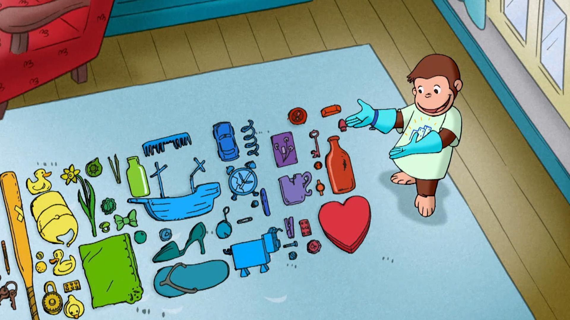 Is George's trash collection art or junk? / George builds Jumpy a warm house for winter.