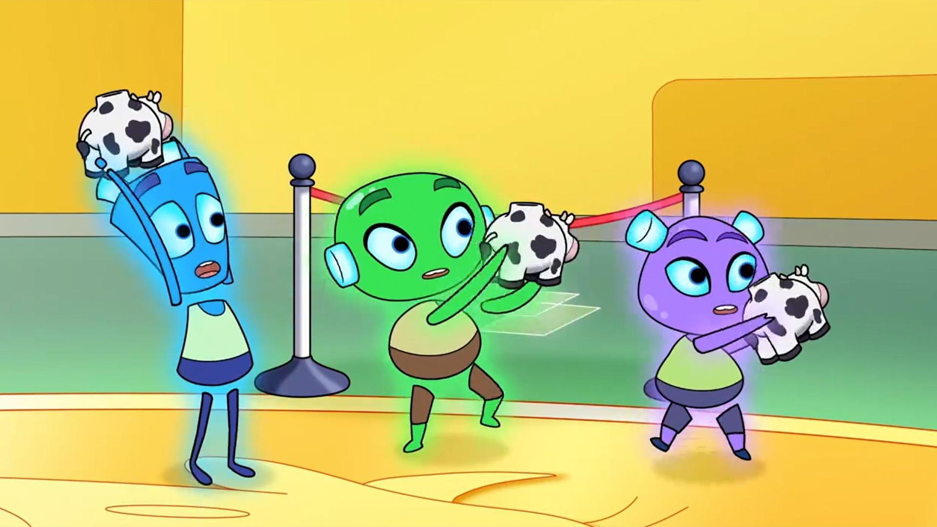 Firefighter Rae to the rescue! / Bank Teller Cora helps the Beeples with their accounts.