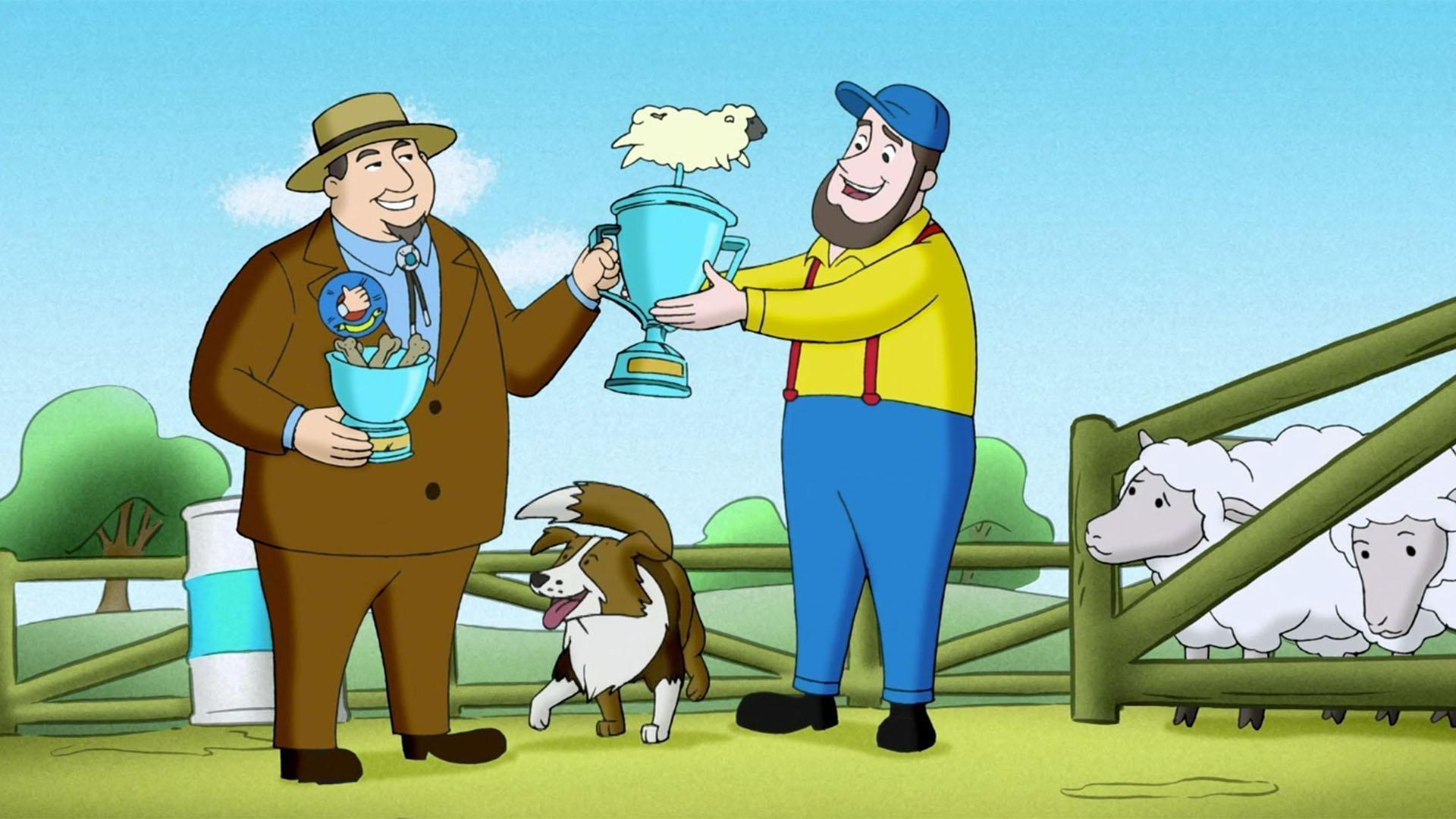 George builds a dessert vending machine. / George becomes a sheep herder.