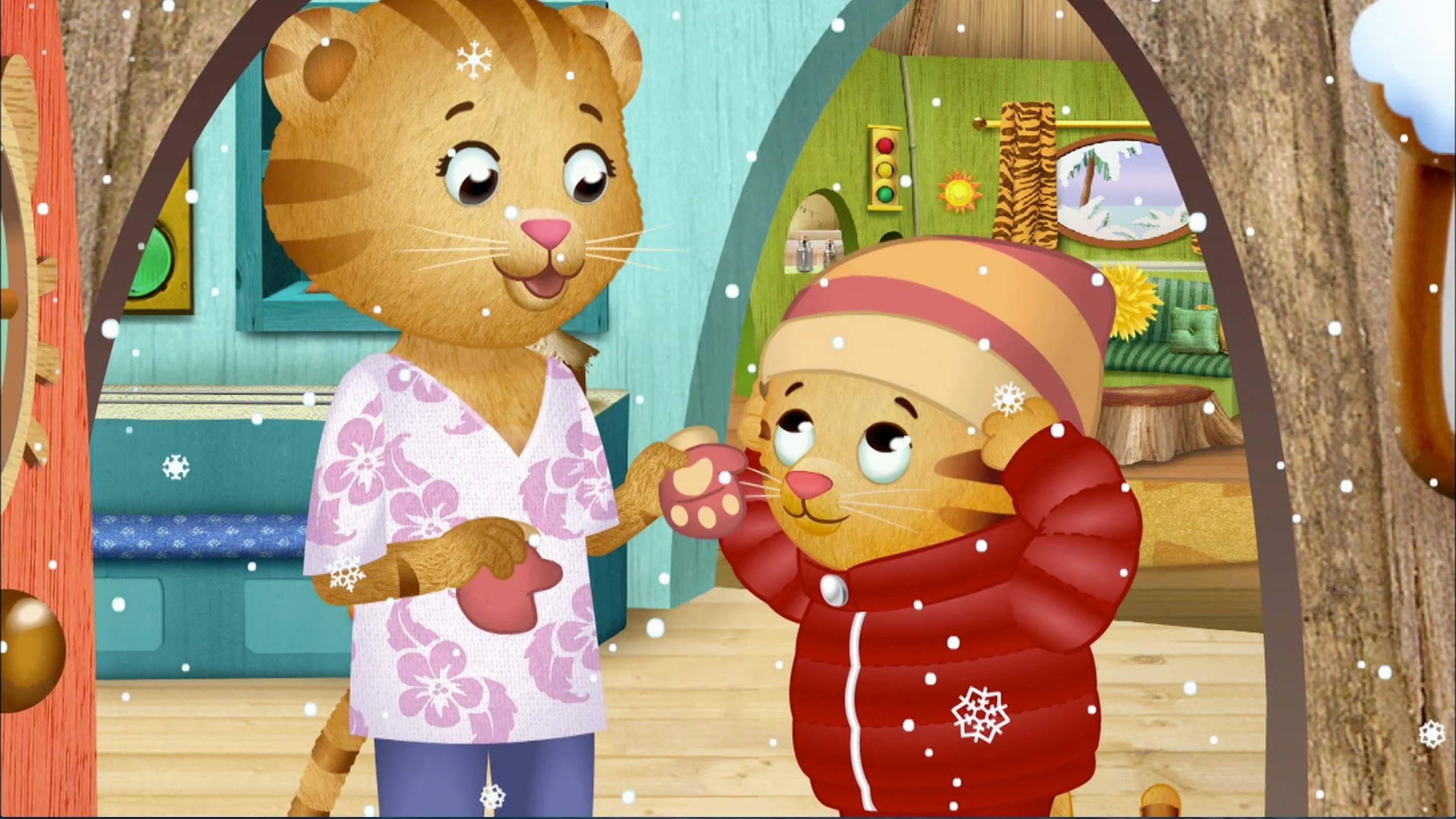 It's snowing in the Neighborhood!. / Katerina likes to wear her tutu all the time.