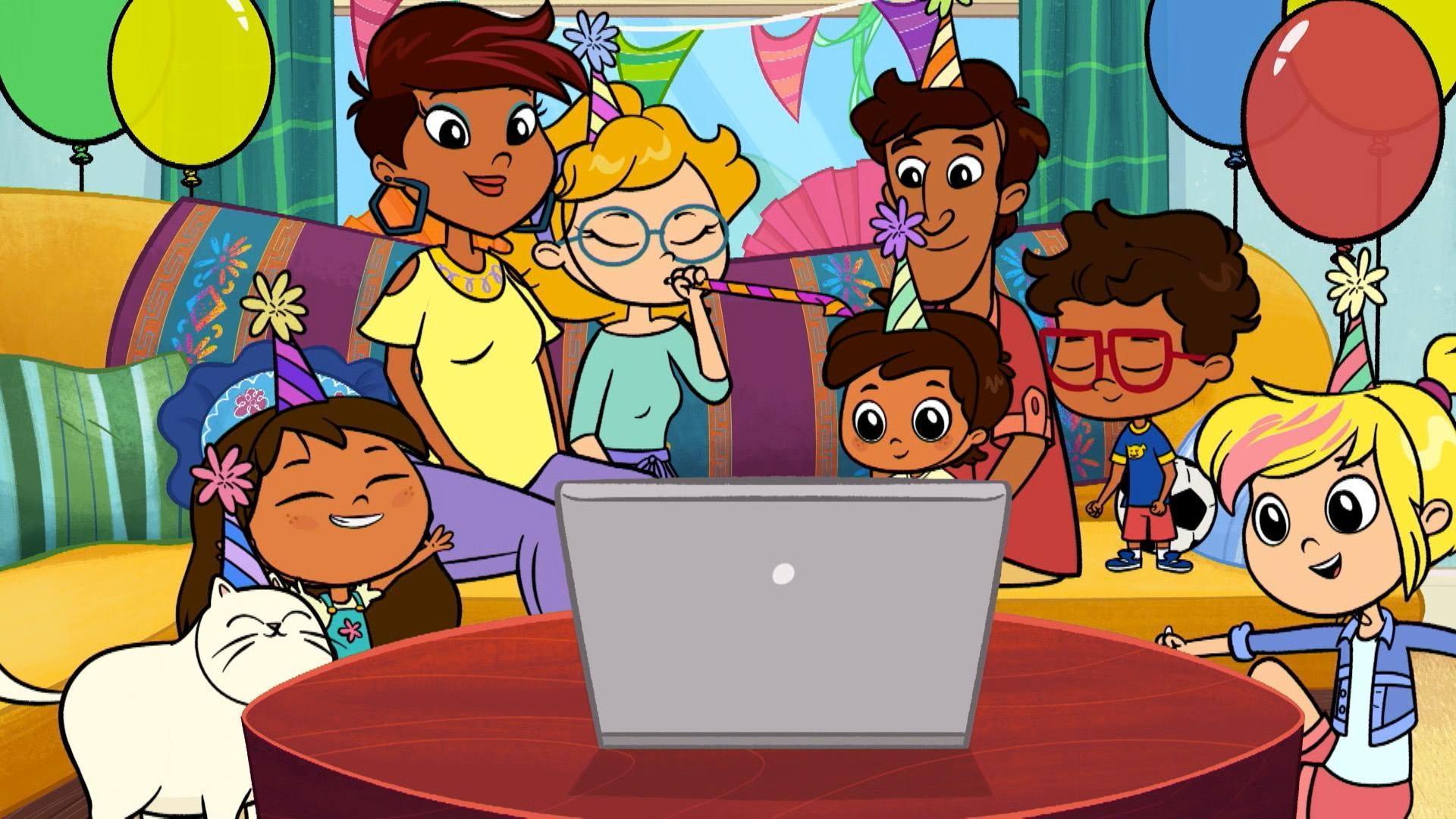 Rosie sends a birthday party to Abuela. / Rosie mails Gatita. They must rescue her.