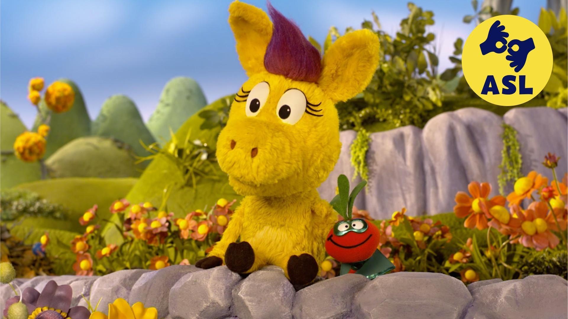 Donkey and Panda don’t agree on Best Friends Day./The pals get stuck to gooey glue.