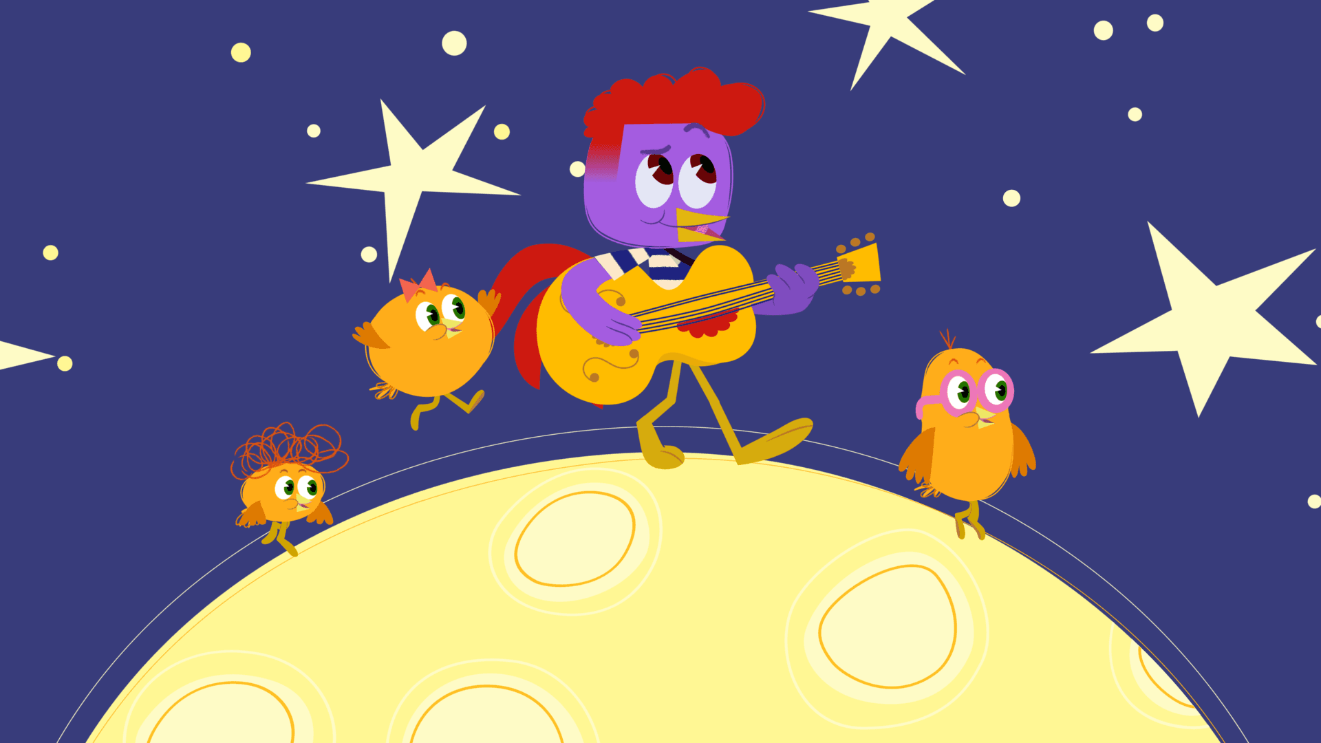 Rooster learns from Ella how to use a croonin’ melody to get the Chick-a-Dees to sleep.