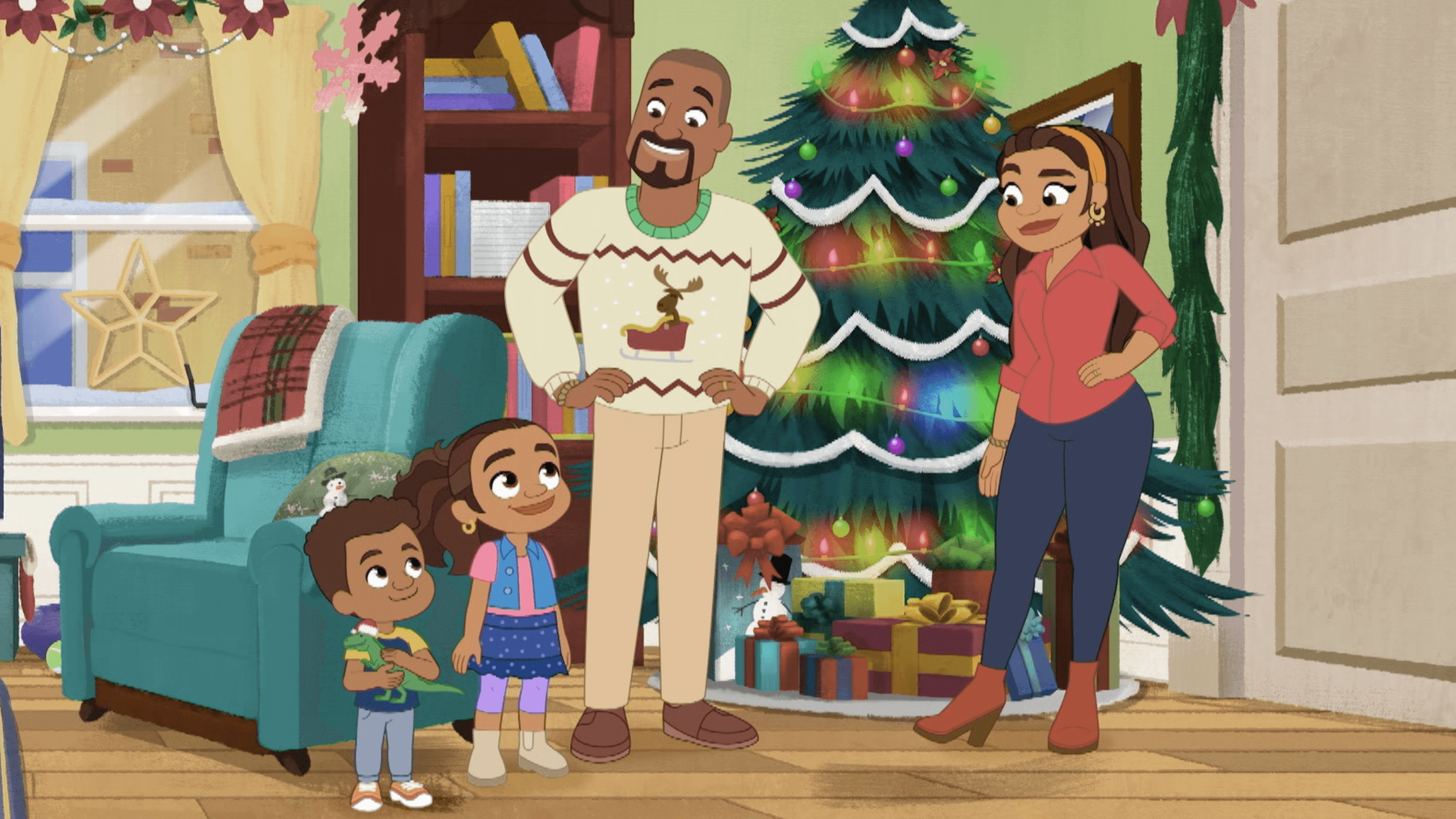 Alma celebrates Noche Buena in a new way. / Alma makes Junior a Three Kings do-over gift.